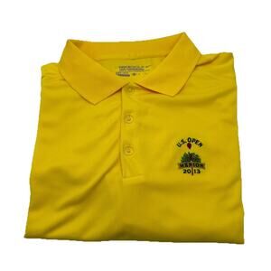 Vtg Nike Golf Dri-fit Swoosh Xl Merion 2013 U.S. Open Polo Golf Shirt Yellow